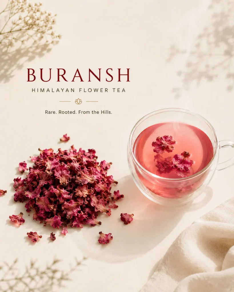 buransh flower tea teboozing details